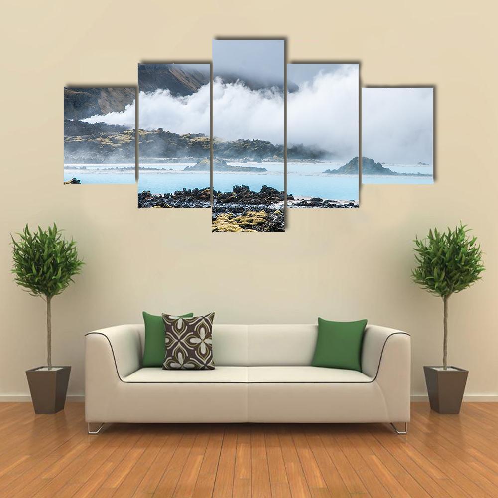 Blue Lagoon In Iceland Canvas Wall Art-3 Horizontal-Gallery Wrap-37" x 24"-Tiaracle
