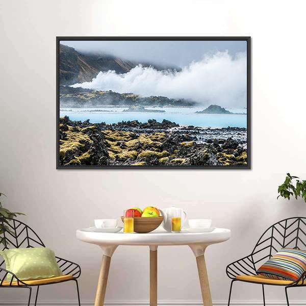 Blue Lagoon In Iceland Canvas Wall Art-3 Horizontal-Gallery Wrap-25" x 16"-Tiaracle