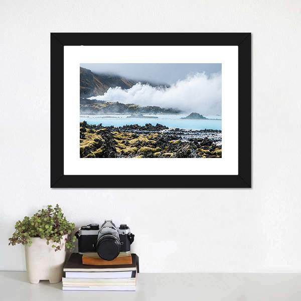 Blue Lagoon In Iceland Canvas Wall Art-1 Piece-Framed Print-20" x 16"-Tiaracle