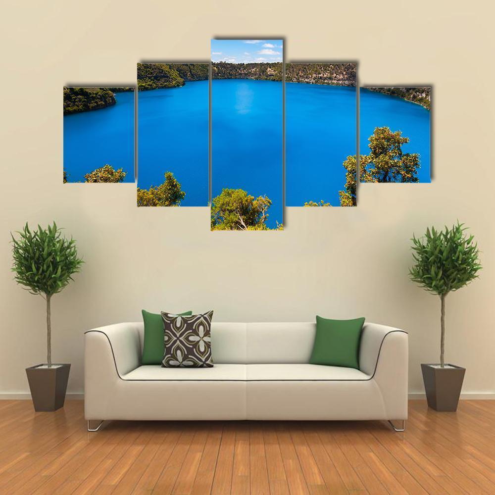 Blue Lake Australia Canvas Wall Art-5 Star-Gallery Wrap-62" x 32"-Tiaracle