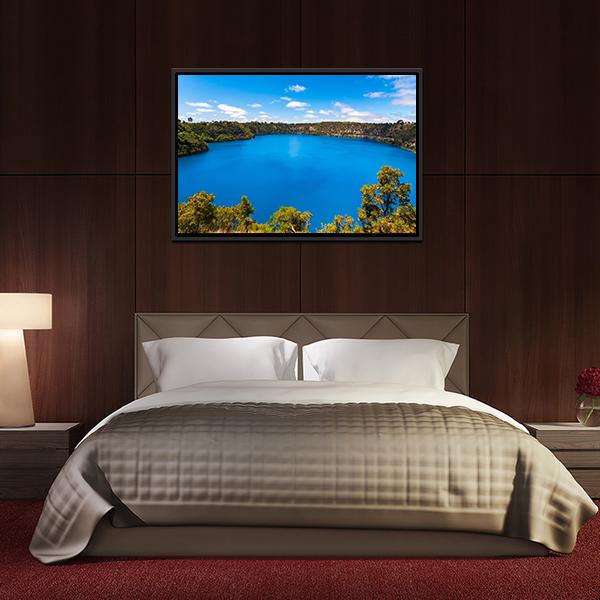 Blue Lake Australia Canvas Wall Art-3 Horizontal-Gallery Wrap-25" x 16"-Tiaracle