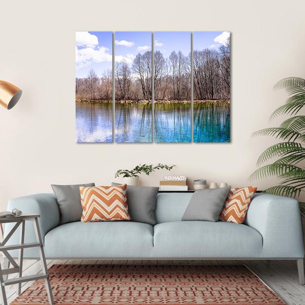 Blue Lake Of Kazan Canvas Wall Art-4 Horizontal-Gallery Wrap-34" x 24"-Tiaracle