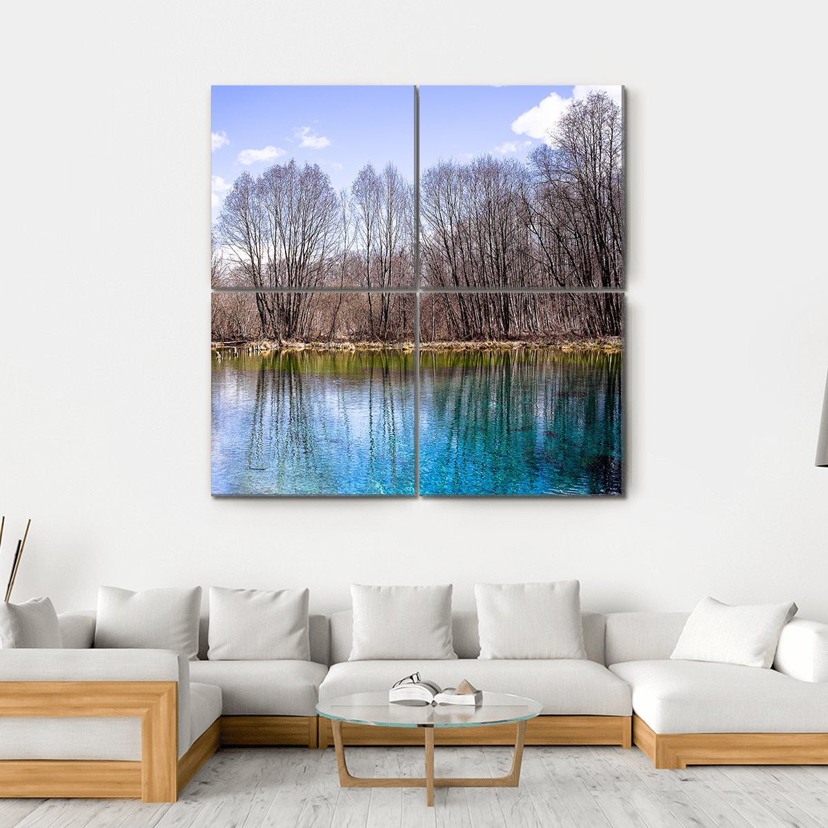 Blue Lake Of Kazan Canvas Wall Art-4 Square-Gallery Wrap-17" x 17"-Tiaracle