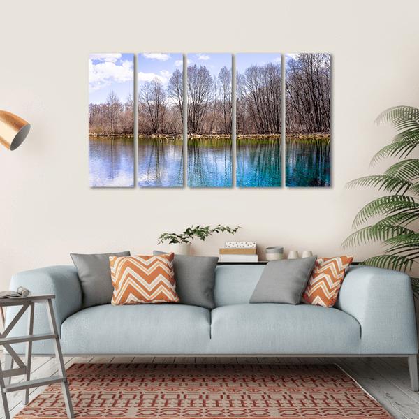 Blue Lake Of Kazan Canvas Wall Art-5 Horizontal-Gallery Wrap-22" x 12"-Tiaracle