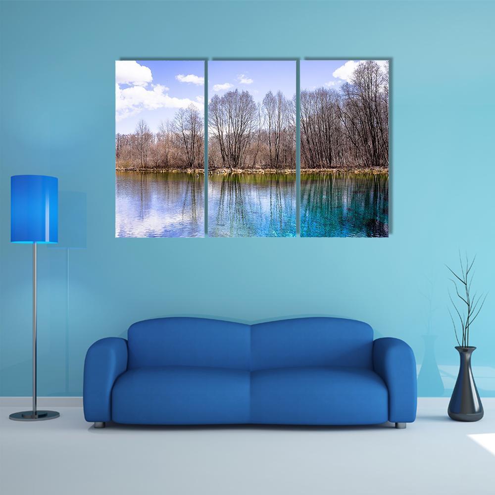 Blue Lake Of Kazan Canvas Wall Art-3 Horizontal-Gallery Wrap-37" x 24"-Tiaracle