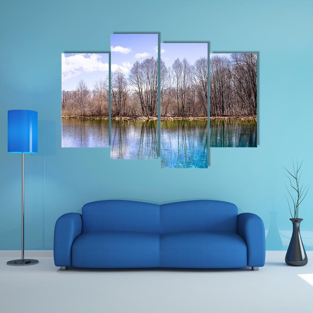 Blue Lake Of Kazan Canvas Wall Art-4 Pop-Gallery Wrap-50" x 32"-Tiaracle