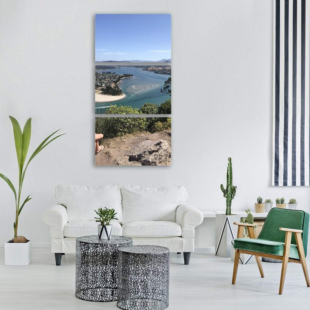 Blue Landscape Of New Zealand Vertical Canvas Wall Art-1 Vertical-Gallery Wrap-12" x 24"-Tiaracle