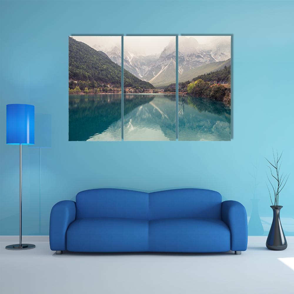 Blue Moon Valley In Lijiang Canvas Wall Art-3 Horizontal-Gallery Wrap-37" x 24"-Tiaracle