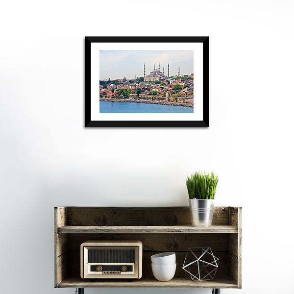 Blue Mosque Istanbul Canvas Wall Art-1 Piece-Framed Print-20" x 16"-Tiaracle
