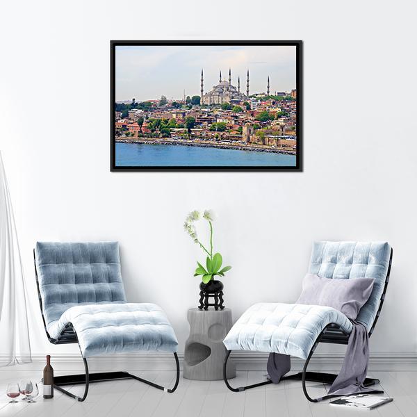 Blue Mosque Istanbul Canvas Wall Art-5 Horizontal-Gallery Wrap-22" x 12"-Tiaracle