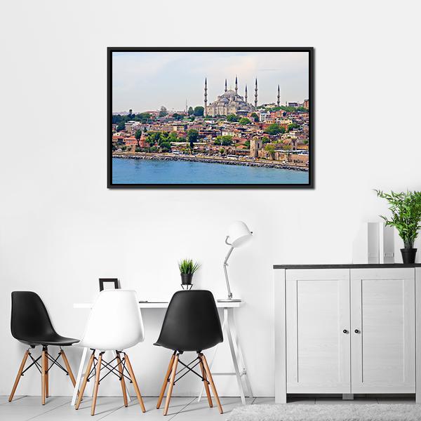 Blue Mosque Istanbul Canvas Wall Art-5 Horizontal-Gallery Wrap-22" x 12"-Tiaracle