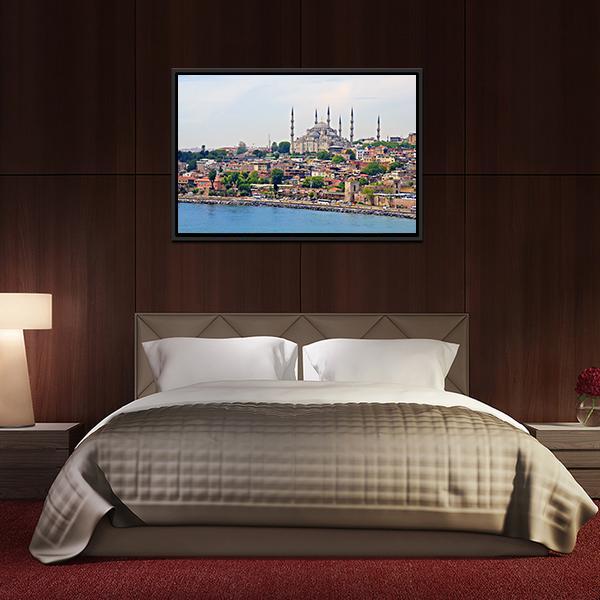 Blue Mosque Istanbul Canvas Wall Art-5 Horizontal-Gallery Wrap-22" x 12"-Tiaracle