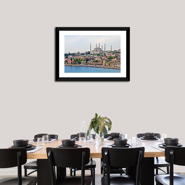 Blue Mosque Istanbul Canvas Wall Art-5 Horizontal-Gallery Wrap-22" x 12"-Tiaracle