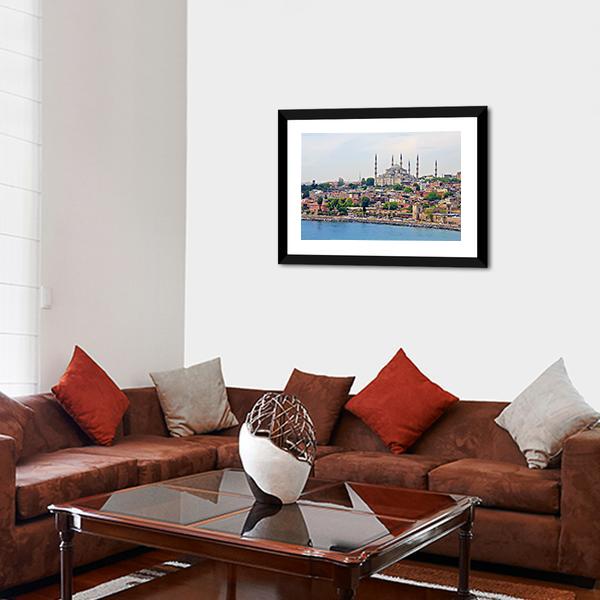 Blue Mosque Istanbul Canvas Wall Art-5 Horizontal-Gallery Wrap-22" x 12"-Tiaracle