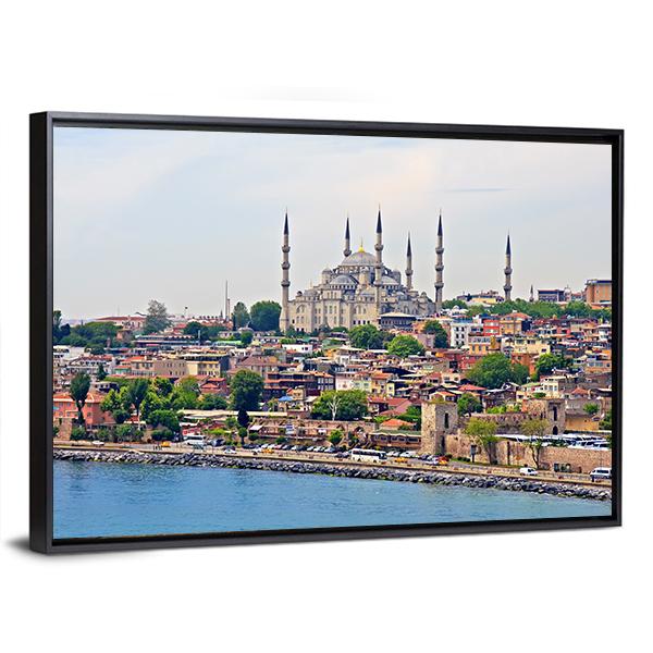 Blue Mosque Istanbul Canvas Wall Art-3 Horizontal-Gallery Wrap-25" x 16"-Tiaracle