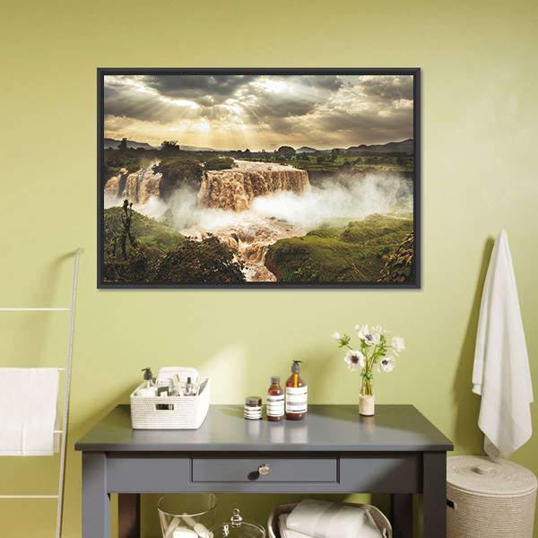 Blue Nile Falls Ethiopia Canvas Wall Art-5 Horizontal-Gallery Wrap-22" x 12"-Tiaracle