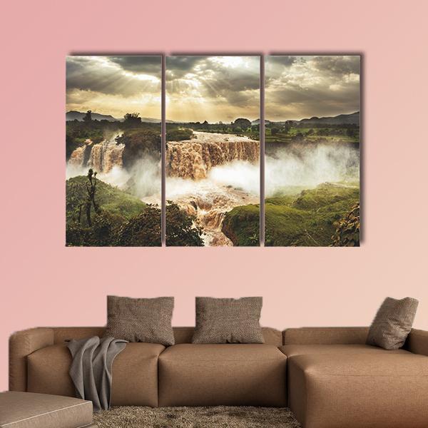 Blue Nile Falls Ethiopia Canvas Wall Art-3 Horizontal-Gallery Wrap-37" x 24"-Tiaracle