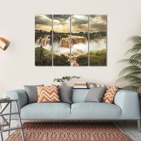 Blue Nile Falls Ethiopia Canvas Wall Art-4 Horizontal-Gallery Wrap-34&quot; x 24&quot;-Tiaracle