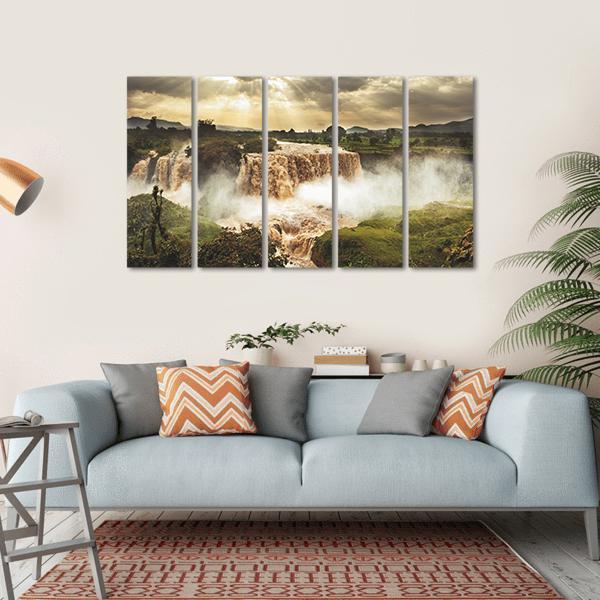 Blue Nile Falls Ethiopia Canvas Wall Art-5 Horizontal-Gallery Wrap-22" x 12"-Tiaracle