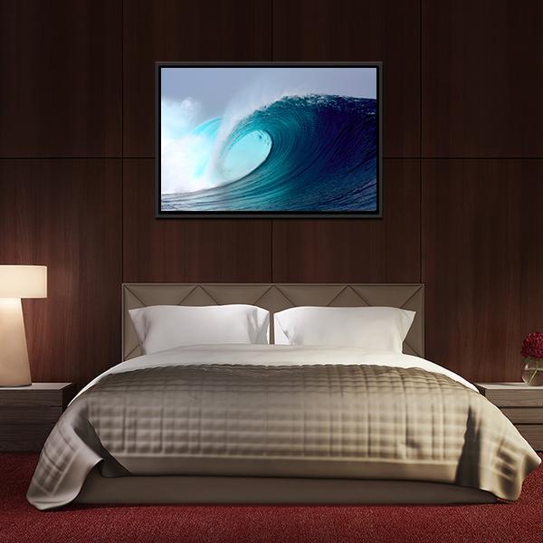 Blue Ocean Tropical Surfing Wave Canvas Wall Art-3 Horizontal-Gallery Wrap-25" x 16"-Tiaracle