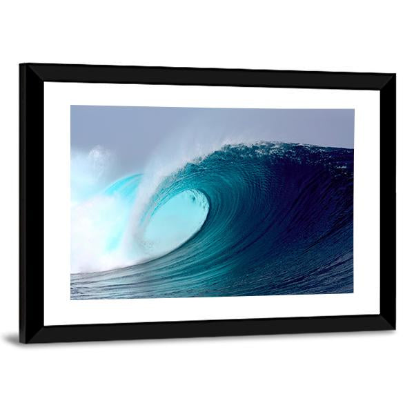 Blue Ocean Tropical Surfing Wave Canvas Wall Art-3 Horizontal-Gallery Wrap-25" x 16"-Tiaracle