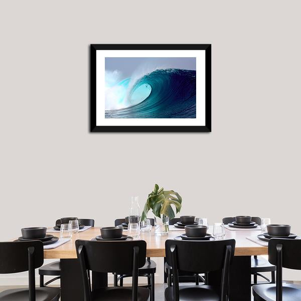 Blue Ocean Tropical Surfing Wave Canvas Wall Art-3 Horizontal-Gallery Wrap-25" x 16"-Tiaracle