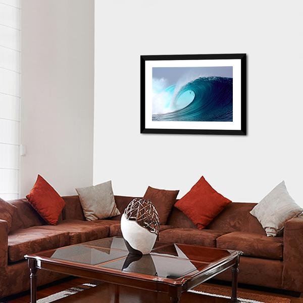 Blue Ocean Tropical Surfing Wave Canvas Wall Art-3 Horizontal-Gallery Wrap-25" x 16"-Tiaracle