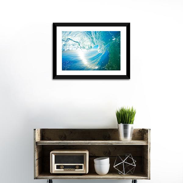 Blue Ocean Wave Canvas Wall Art-1 Piece-Framed Print-20" x 16"-Tiaracle