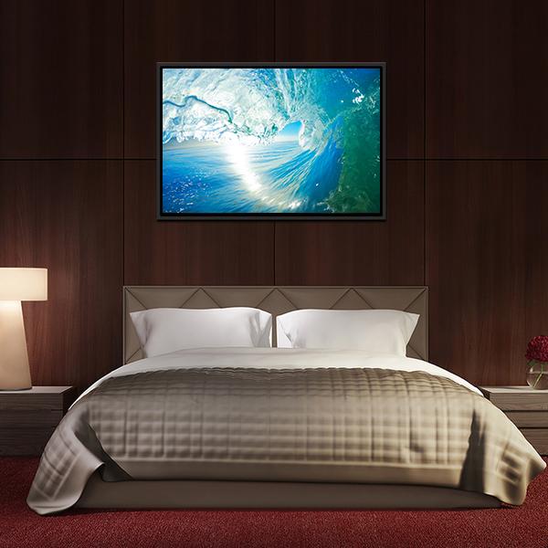 Blue Ocean Wave Canvas Wall Art-3 Horizontal-Gallery Wrap-25" x 16"-Tiaracle