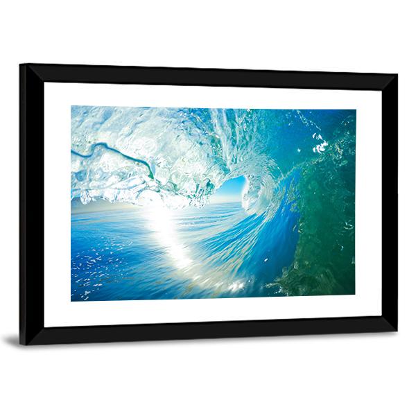 Blue Ocean Wave Canvas Wall Art-3 Horizontal-Gallery Wrap-25" x 16"-Tiaracle