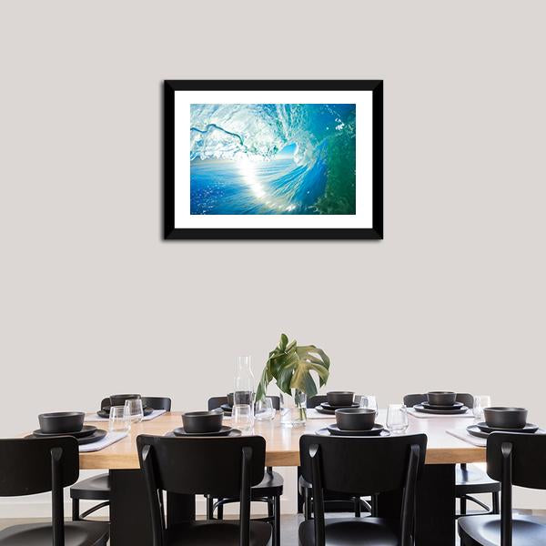 Blue Ocean Wave Canvas Wall Art-3 Horizontal-Gallery Wrap-25" x 16"-Tiaracle