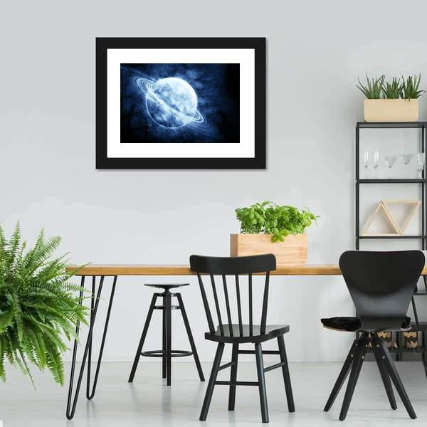 Blue Planet In Space Panoramic Canvas Wall Art-1 Piece-36" x 12"-Tiaracle