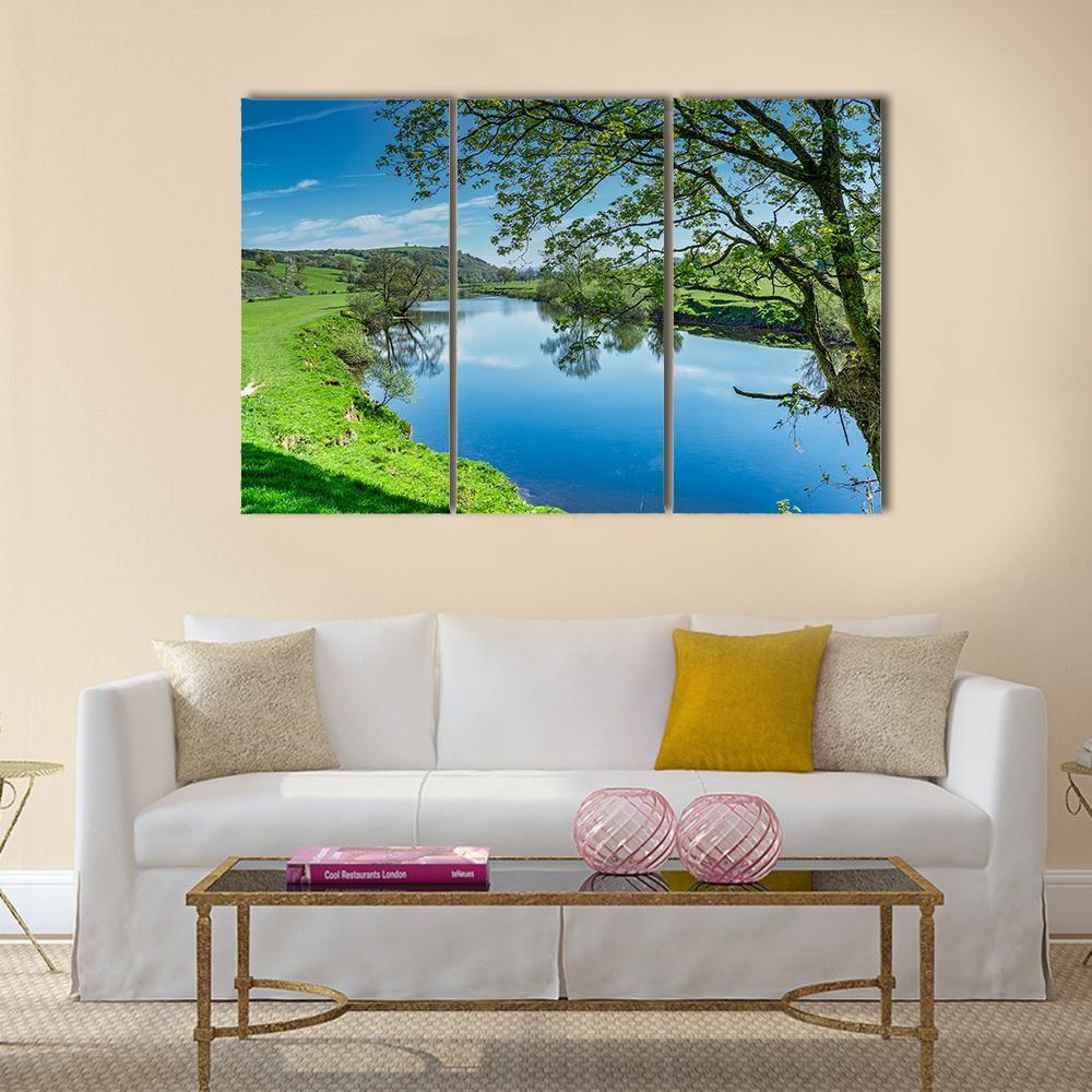 Blue River Near Lancaster Canvas Wall Art-3 Horizontal-Gallery Wrap-37" x 24"-Tiaracle