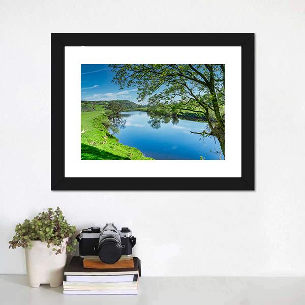 Blue River Near Lancaster Canvas Wall Art-1 Piece-Framed Print-20&quot; x 16&quot;-Tiaracle