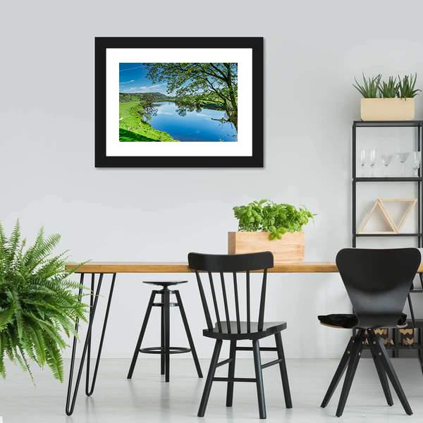 Blue River Near Lancaster Canvas Wall Art-3 Horizontal-Gallery Wrap-25" x 16"-Tiaracle