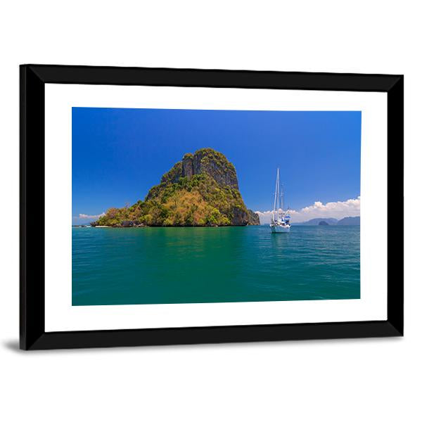 Blue Sea Under Clear Sky Canvas Wall Art-5 Horizontal-Gallery Wrap-22" x 12"-Tiaracle