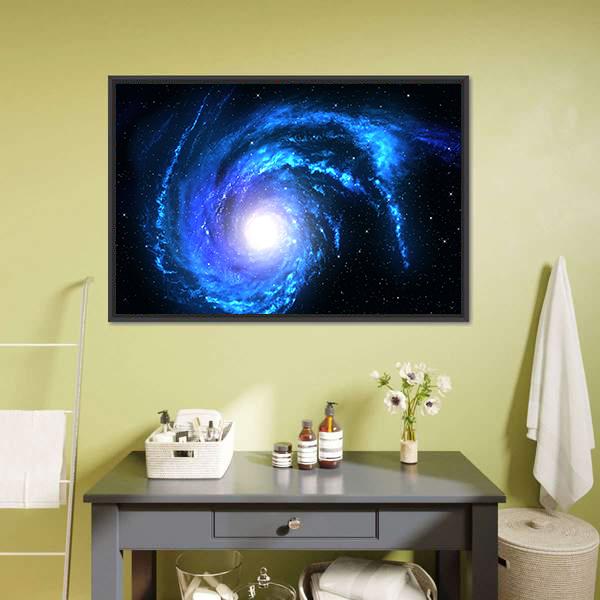 Blue Spiral Galaxy Canvas Wall Art-5 Horizontal-Gallery Wrap-22" x 12"-Tiaracle