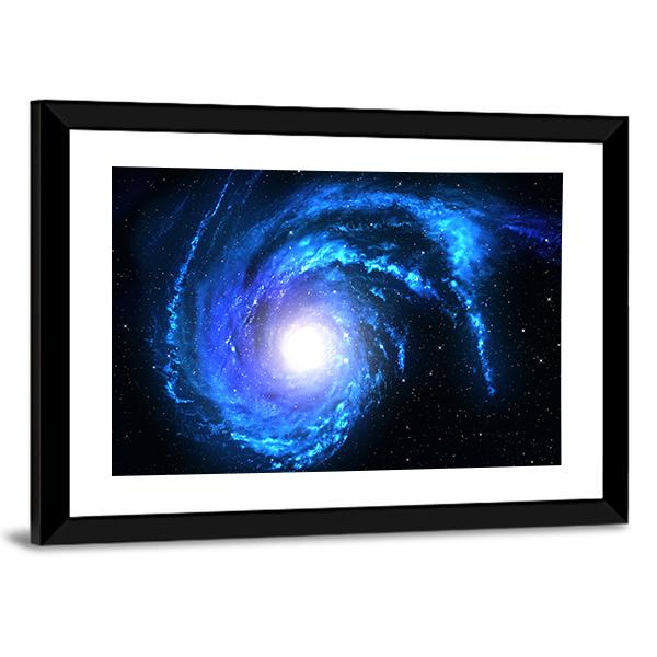 Blue Spiral Galaxy Canvas Wall Art-5 Horizontal-Gallery Wrap-22" x 12"-Tiaracle