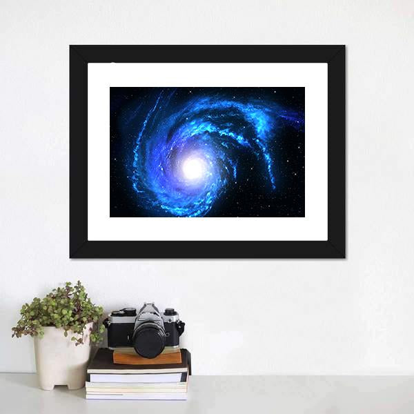 Blue Spiral Galaxy Canvas Wall Art-5 Horizontal-Gallery Wrap-22" x 12"-Tiaracle