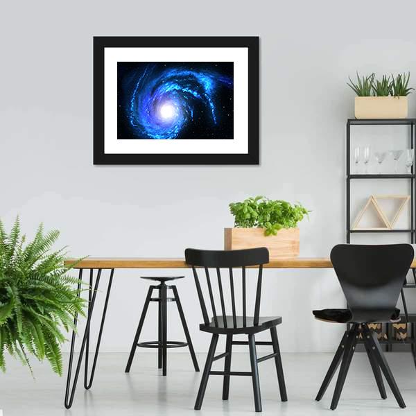 Blue Spiral Galaxy Canvas Wall Art-5 Horizontal-Gallery Wrap-22" x 12"-Tiaracle