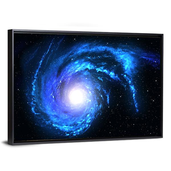 Blue Spiral Galaxy Canvas Wall Art-3 Horizontal-Gallery Wrap-25" x 16"-Tiaracle