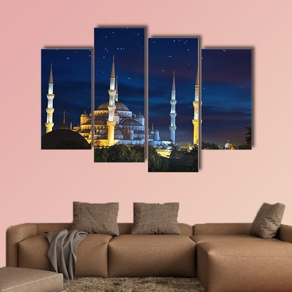 Sultanahmet Mosque Canvas Wall Art-4 Pop-Gallery Wrap-50" x 32"-Tiaracle