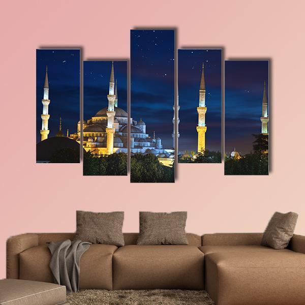 Sultanahmet Mosque Canvas Wall Art-5 Pop-Gallery Wrap-47" x 32"-Tiaracle