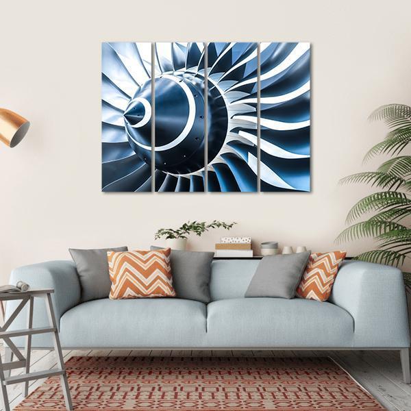 Jet Engine Blades Closeup Canvas Wall Art-4 Horizontal-Gallery Wrap-34" x 24"-Tiaracle