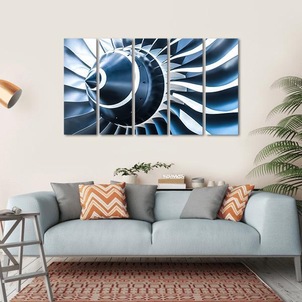 Jet Engine Blades Closeup Canvas Wall Art-5 Horizontal-Gallery Wrap-22" x 12"-Tiaracle