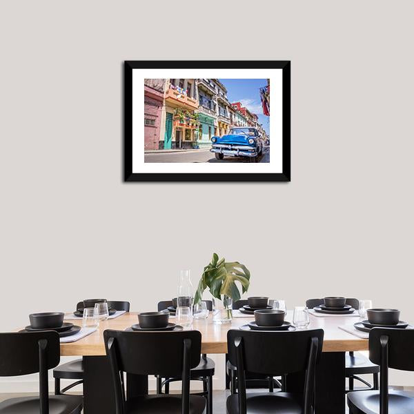 Blue Vintage Car Canvas Wall Art-5 Horizontal-Gallery Wrap-22&quot; x 12&quot;-Tiaracle