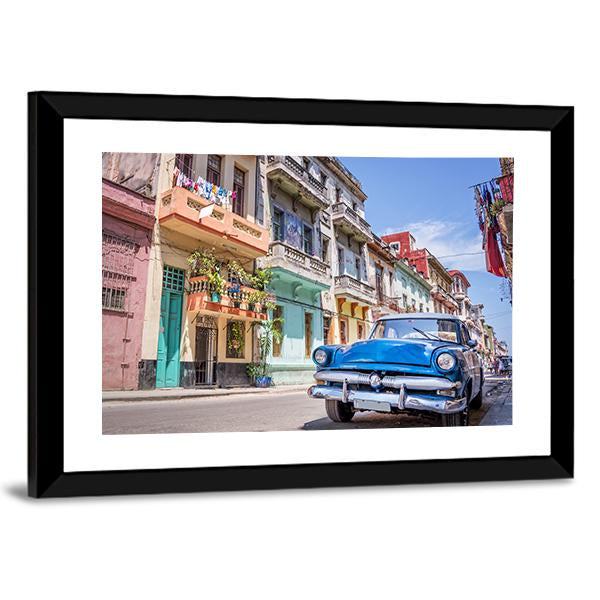 Blue Vintage Car Canvas Wall Art-3 Horizontal-Gallery Wrap-25&quot; x 16&quot;-Tiaracle