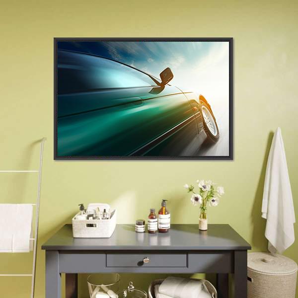 Blurred Car Canvas Wall Art-3 Horizontal-Gallery Wrap-25" x 16"-Tiaracle
