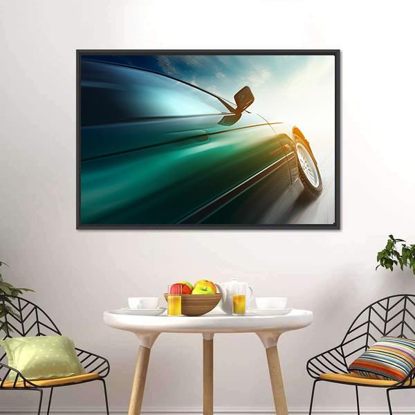 Blurred Car Canvas Wall Art-3 Horizontal-Gallery Wrap-25" x 16"-Tiaracle
