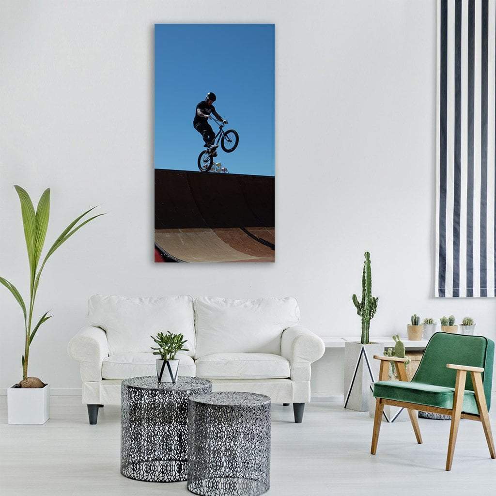Bmx Bicycle Rider Vertical Canvas Wall Art-1 Vertical-Gallery Wrap-12" x 24"-Tiaracle